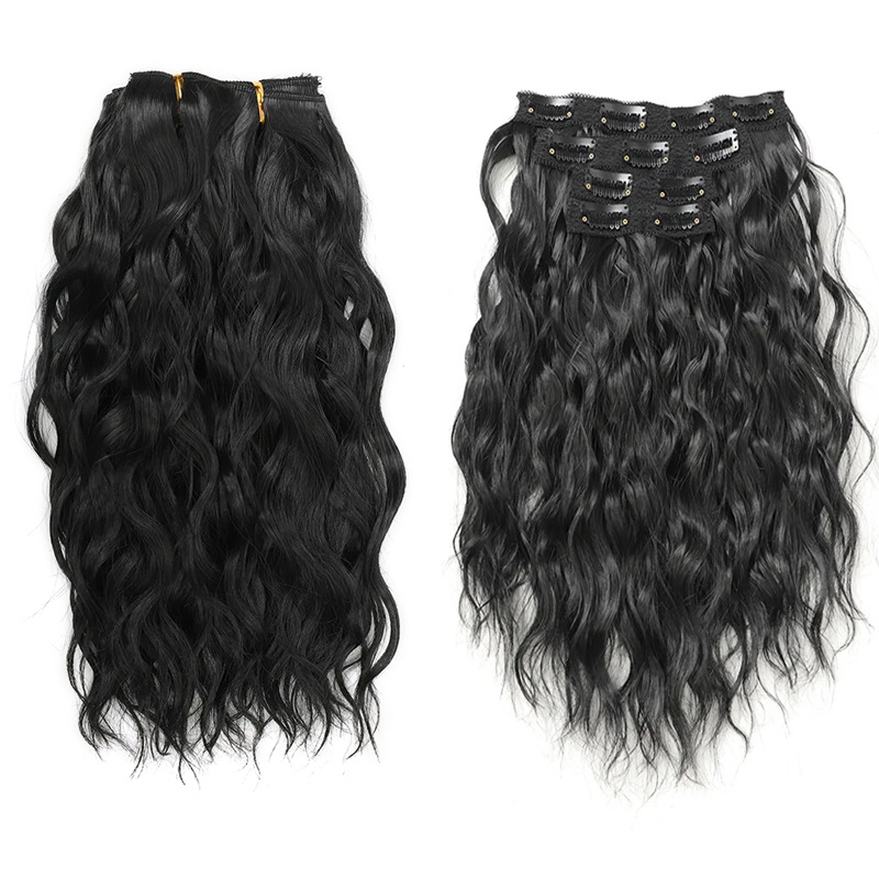 Set de patru extensii de păr buclate, fibre rezistente la temperatură; potrivire universală; nu este potrivită pentru vopsire sau îndreptare