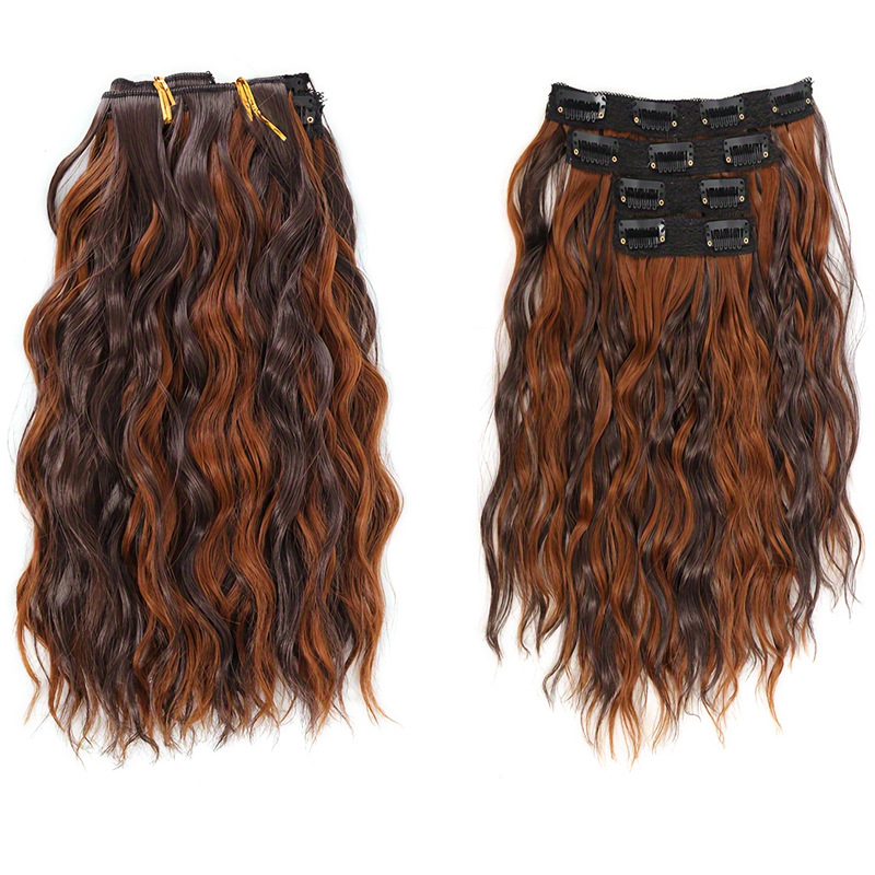 Set de patru extensii de păr buclate, fibre rezistente la temperatură; potrivire universală; nu este potrivită pentru vopsire sau îndreptare