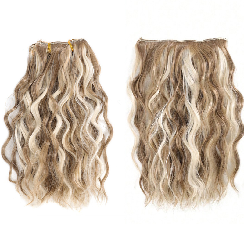 Set de patru extensii de păr buclate, fibre rezistente la temperatură; potrivire universală; nu este potrivită pentru vopsire sau îndreptare