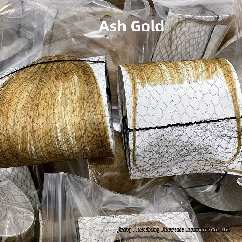 Perika s franjom za žene, 100% ljudska kosa, potpuno ručno tkanje, šiška ravna ili bočno nagnuta, model MSC0417