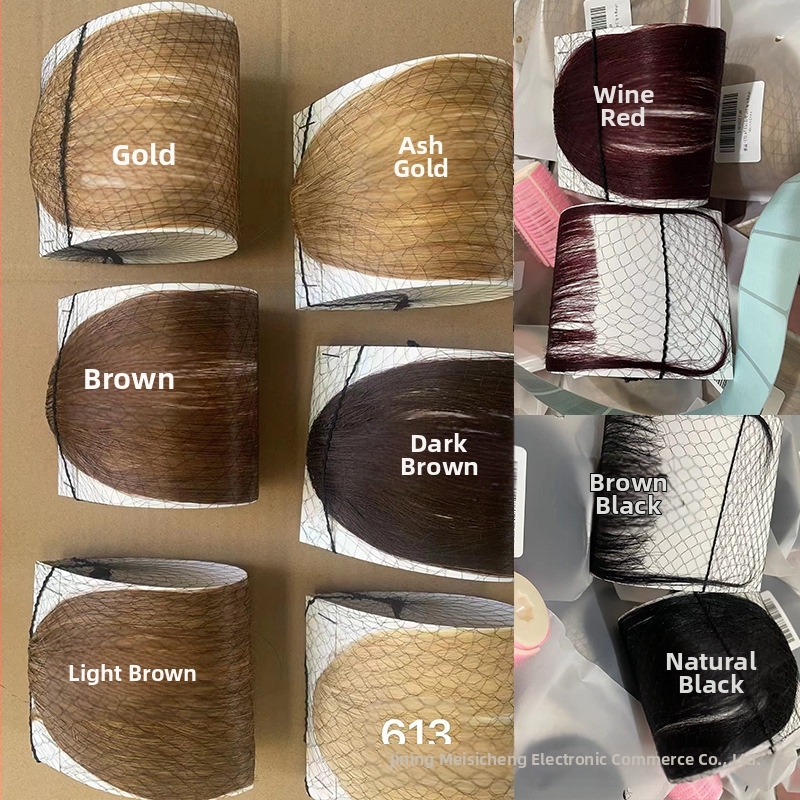 Перука с челка за дами, 100% човешка коса, напълно ръчно вързана, челка права или странична, може да се боядисва или къдри, модел MSC0417