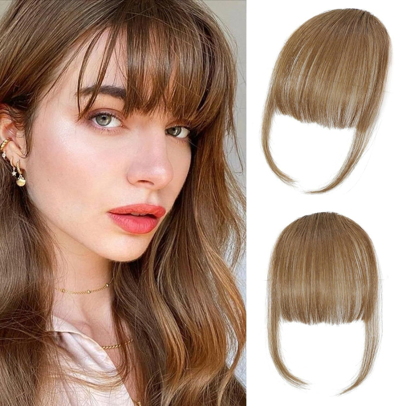 Perucă cu breton pentru femei, 100% păr uman, fabricată complet manual, breton drept sau pe partea laterală, model MSC0417