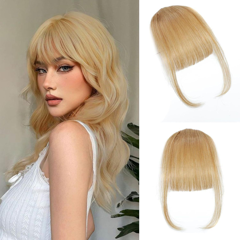 Perucă cu breton pentru femei, 100% păr uman, fabricată complet manual, breton drept sau pe partea laterală, model MSC0417