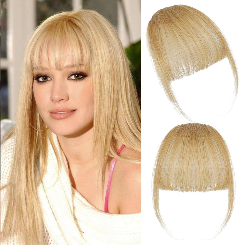 Perucă cu breton pentru femei, 100% păr uman, fabricată complet manual, breton drept sau pe partea laterală, model MSC0417