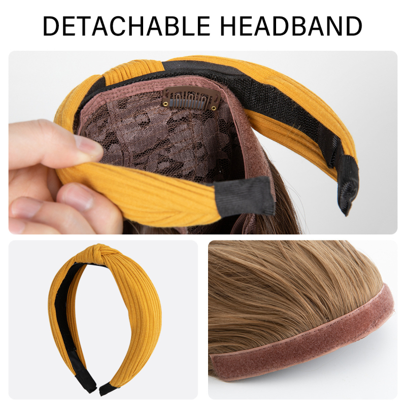 Perucă Sela wig HB01: păr lung buclat pentru jumătate de cap, bandă pentru cap, fibre sintetice rezistente la căldură, stil exotic