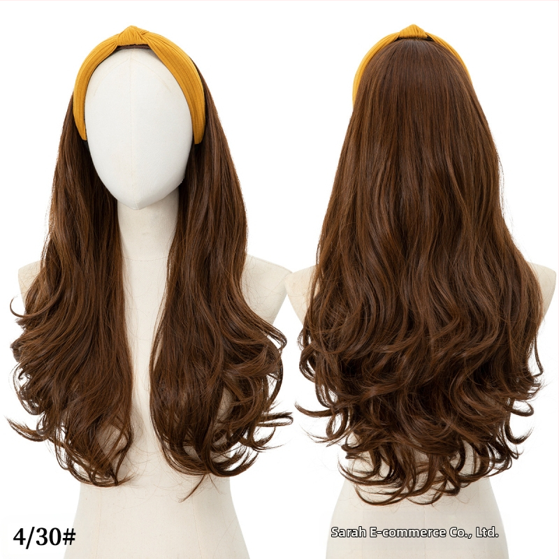 Perucă Sela wig HB01: păr lung buclat pentru jumătate de cap, bandă pentru cap, fibre sintetice rezistente la căldură, stil exotic