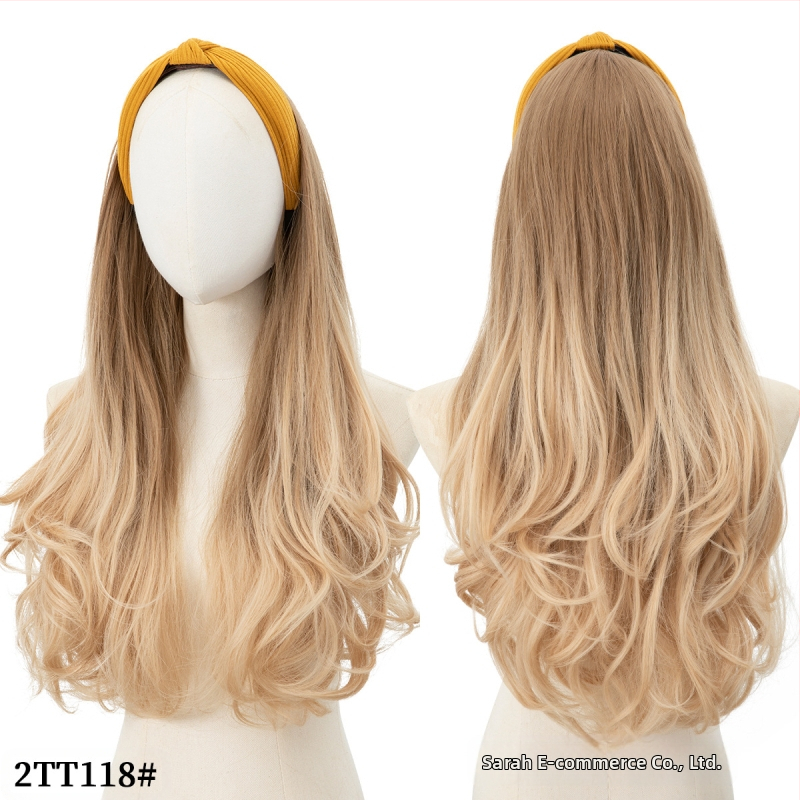 Perucă Sela wig HB01: păr lung buclat pentru jumătate de cap, bandă pentru cap, fibre sintetice rezistente la căldură, stil exotic