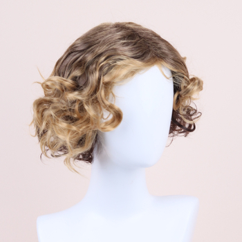 NF-30022 Κλασική κοντή κατσαρή περούκα για γυναίκες με πλάγια φράντζα, ίνες ανθεκτικές σε υψηλές θερμοκρασίες, αποκαταστατικό αποτέλεσμα