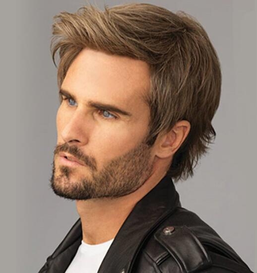 NF-30022 Klasiskā īsa viļņotā parūka sievietēm ar slīpām bangs, augstas temperatūras šķiedras, atjaunojošs efekts