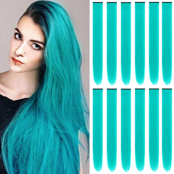 Τμήμα περούκας 12 τεμάχια, θερμοανθεκτικό νήμα, ίσια τρίχα, μοντέλο DPQZF