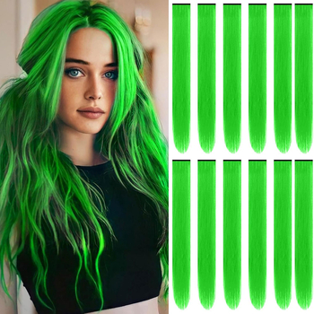 Τμήμα περούκας 12 τεμάχια, θερμοανθεκτικό νήμα, ίσια τρίχα, μοντέλο DPQZF