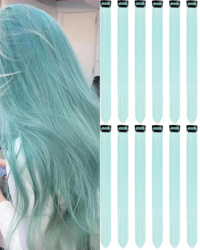 Fragment de perucă 12 bucăți, fibră rezistentă la temperaturi, păr drept, model DPQZF