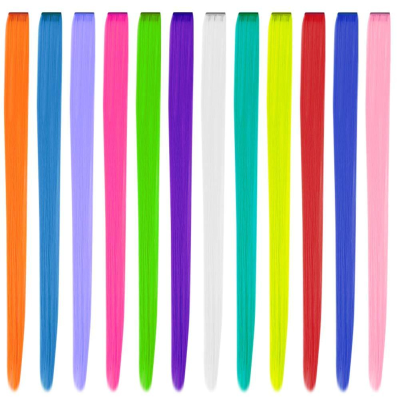 Fragment de perucă 12 bucăți, fibră rezistentă la temperaturi, păr drept, model DPQZF