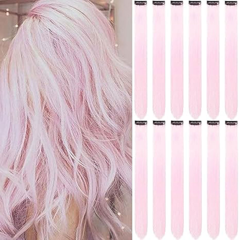 Fragment de perucă 12 bucăți, fibră rezistentă la temperaturi, păr drept, model DPQZF