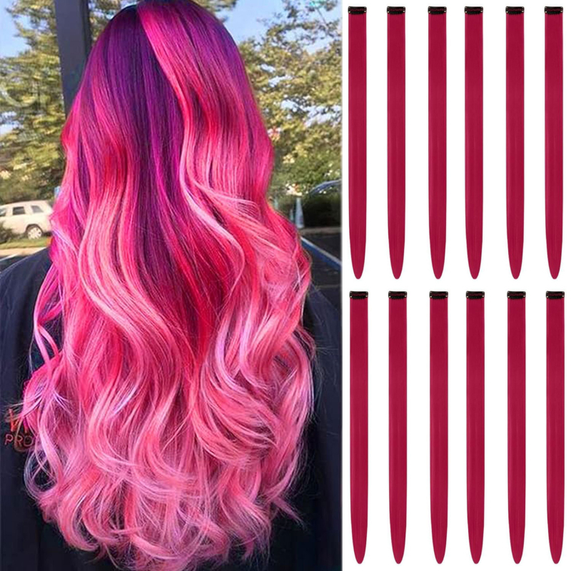 Fragment de perucă 12 bucăți, fibră rezistentă la temperaturi, păr drept, model DPQZF