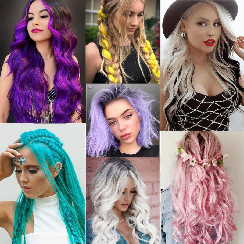 Fragment de perucă 12 bucăți, fibră rezistentă la temperaturi, păr drept, model DPQZF