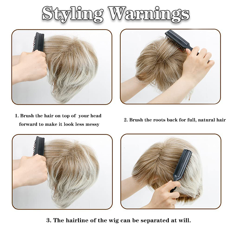 Matu parūka sievietēm ar dabiskiem Pixie Cut griezumiem, karstumizturīga šķiedra, pievieno apjomu matiem (dabisks stils, Pixie Cut, karstumizturīga šķiedra, pievieno apjomu)