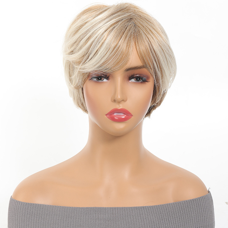 Matu parūka sievietēm ar dabiskiem Pixie Cut griezumiem, karstumizturīga šķiedra, pievieno apjomu matiem (dabisks stils, Pixie Cut, karstumizturīga šķiedra, pievieno apjomu)