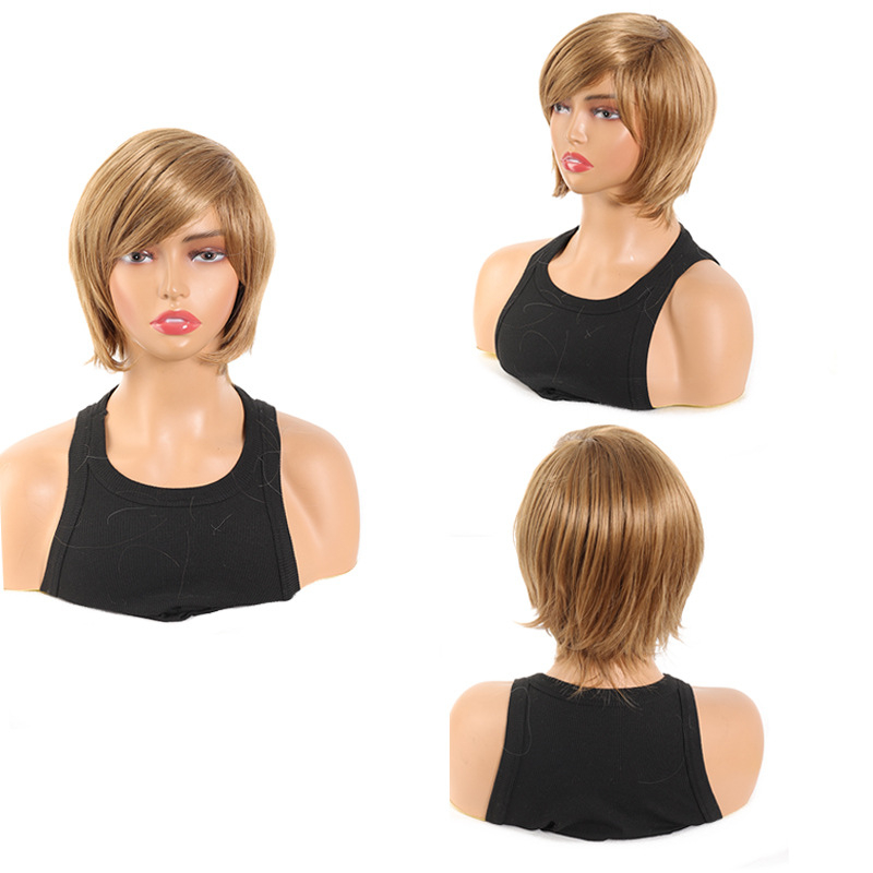 Matu parūka sievietēm ar dabiskiem Pixie Cut griezumiem, karstumizturīga šķiedra, pievieno apjomu matiem (dabisks stils, Pixie Cut, karstumizturīga šķiedra, pievieno apjomu)