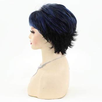 Yimei Περούκα – κοντή φουντωτή σγουρή συνθετική τρίχα, πλήρης κάλυψη κεφαλής, φράντζ ίσιο ή κεκλιμένο, ίνες υψηλής θερμοκρασίας, κατασκευή με μηχανισμό καλύψεως, φυσική όψη