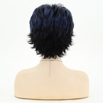 Yimei Περούκα – κοντή φουντωτή σγουρή συνθετική τρίχα, πλήρης κάλυψη κεφαλής, φράντζ ίσιο ή κεκλιμένο, ίνες υψηλής θερμοκρασίας, κατασκευή με μηχανισμό καλύψεως, φυσική όψη