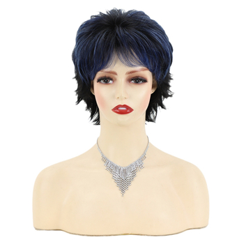 Yimei Περούκα – κοντή φουντωτή σγουρή συνθετική τρίχα, πλήρης κάλυψη κεφαλής, φράντζ ίσιο ή κεκλιμένο, ίνες υψηλής θερμοκρασίας, κατασκευή με μηχανισμό καλύψεως, φυσική όψη