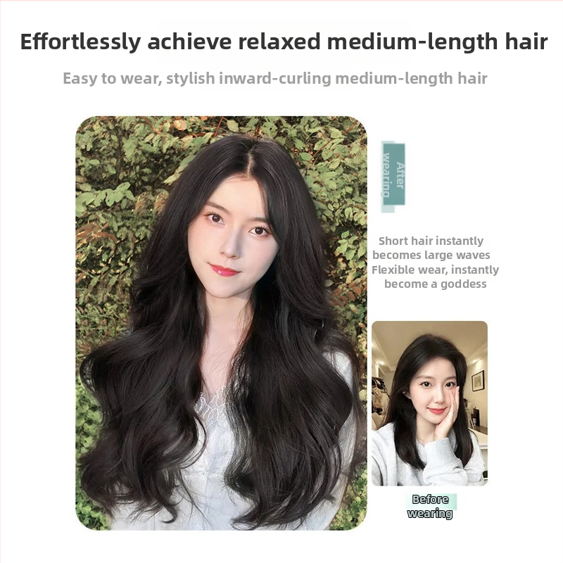 Shuman парче перука с обем, термоустойчива тел за коса, механизъм