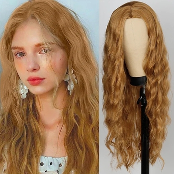 Μακριά κυματιστή περούκα με μακριές φράντζες (θερμοανθεκτικές συνθετικές ίνες • μπορεί να βαφτεί • εξωτικό στυλ)