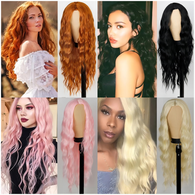 Ilga plaukų peruka su ilgomis kirpčiukomis (terminiškai atspari sintetinei pluošto • galima dažyti • egzotiškas stilius)