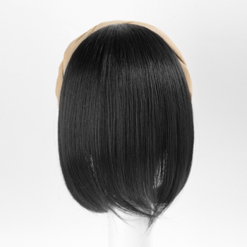 Περούκα με κορδέλα για γυναίκες, ενιαίο σχέδιο, συνθετικά μαλλιά, ίνες υψηλής θερμοκρασίας, κοντό ίσιο μήκος, μοντέλο με στριφογυρισμένη κορδέλα για όγκο