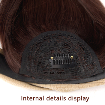 Περούκα με κορδέλα για γυναίκες, ενιαίο σχέδιο, συνθετικά μαλλιά, ίνες υψηλής θερμοκρασίας, κοντό ίσιο μήκος, μοντέλο με στριφογυρισμένη κορδέλα για όγκο