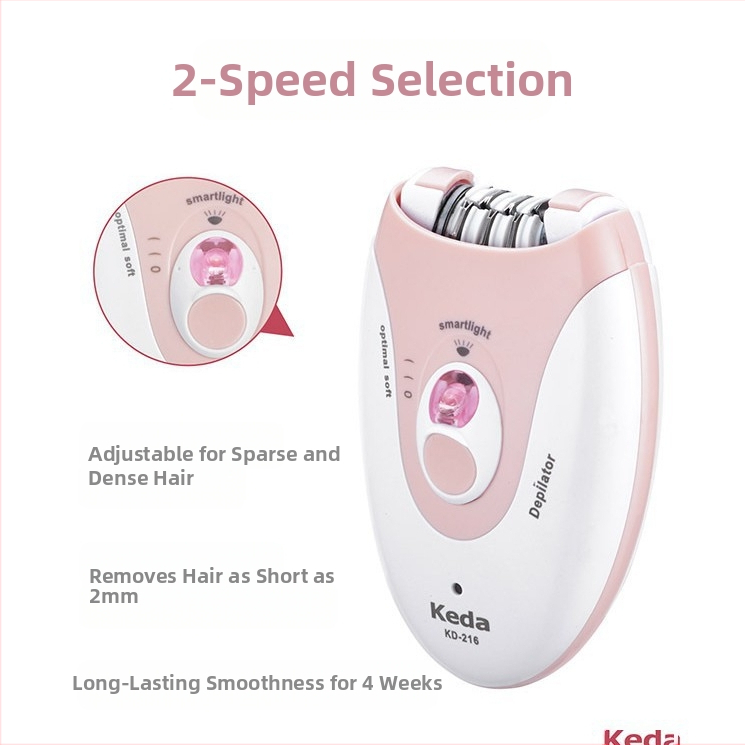 Електрически апарат за обезкосмяване за дами, модел 216, обезкосмяване на цялото тяло, USB захранване, студена светлина, 36 двойки независими зажимни колела