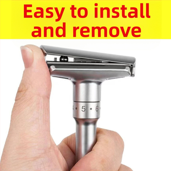 Ръчен бръснач – класически старомоден, неръждаема стомана, миещ се, стойка за бръснач