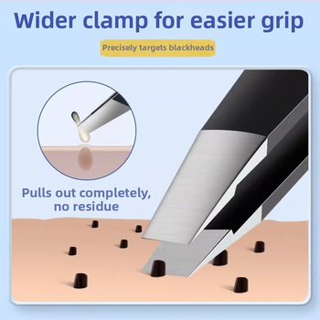 Τσιμπίδα αφαίρεσης μαύρων στιγμάτων με επίπεδη άκρη, υπερκοφτερή βελόνα ακμής, για καθημερινή χρήση — Little Teana