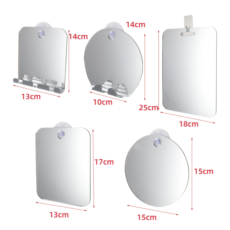Zidno viseće ogledalo s akrilnim okvirom i srebrnom oglednom površinom, prilagodljivi oblici (disk, kvadrat, zakrivljeni)