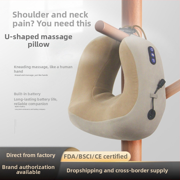U alakú nyakmasszírozó párna, almaszerű kialakítás, több mint 6 masszázsfej, 3 fokozat, melegítés és gyúrás, időzítő, újratölthető