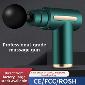 Mini kaasaskantav fascia-püstol massaažiks muskuulude lõõgastuseks ja kaela lülisamba massaažiks — Harjatud mootor, LCD-ekraan, 5+ kiirust, 4 massaažipead, Sisseehitatud aku 500–800 mAh