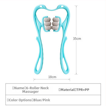 Pat Pat Le масажор за шийни прешлени — ръчен, шестколесен масажор за шия и гръб, тегло 287 g