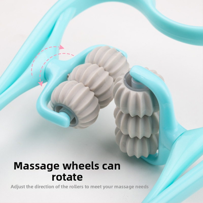 Pat Pat Le massageris — rankinis su šešiomis ratukais masažuoklis kaklo ir nugaros atpalaidavimui, svoris 287 g