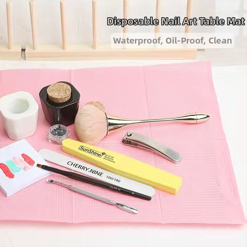 Еднократна настолна подложка за маникюр - хартия, 47 г, правоъгълна, персонализиран модел, печатано лого