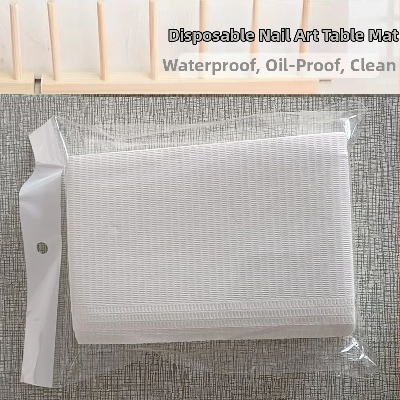 Covoraș de masă pentru manichiură, de unică folosință - Hârtie, 47 g, Dreptunghiular, Model personalizabil, Logo tipărit