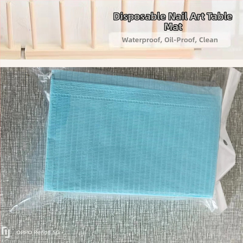 Covoraș de masă pentru manichiură, de unică folosință - Hârtie, 47 g, Dreptunghiular, Model personalizabil, Logo tipărit