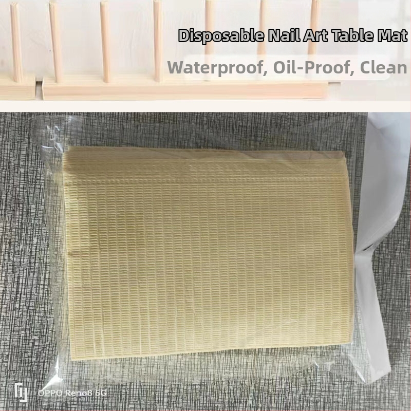 Covoraș de masă pentru manichiură, de unică folosință - Hârtie, 47 g, Dreptunghiular, Model personalizabil, Logo tipărit