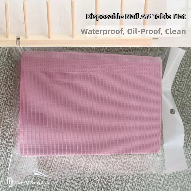 Covoraș de masă pentru manichiură, de unică folosință - Hârtie, 47 g, Dreptunghiular, Model personalizabil, Logo tipărit