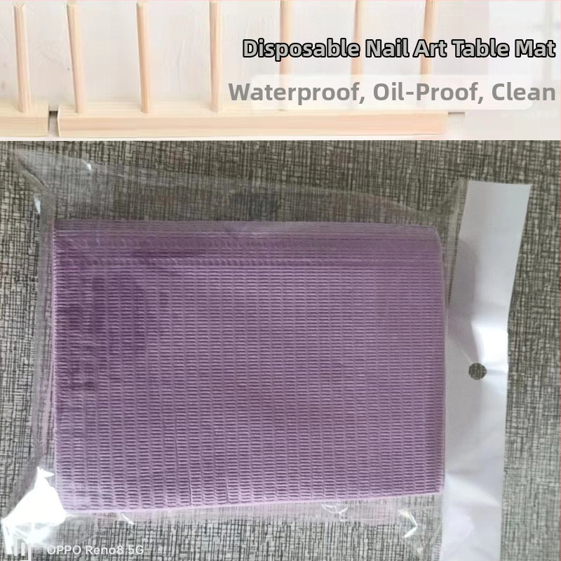 Covoraș de masă pentru manichiură, de unică folosință - Hârtie, 47 g, Dreptunghiular, Model personalizabil, Logo tipărit