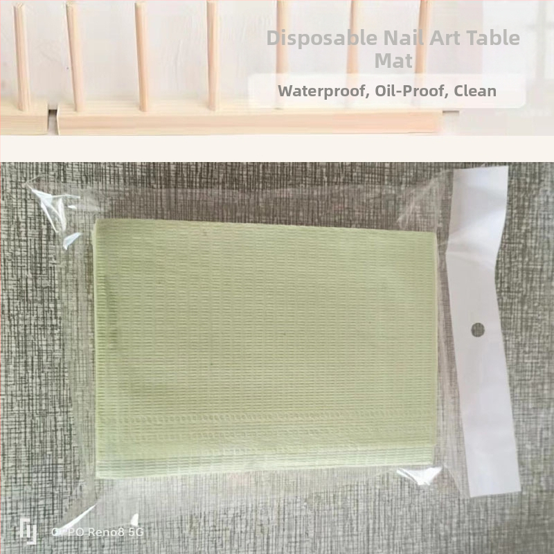 Covoraș de masă pentru manichiură, de unică folosință - Hârtie, 47 g, Dreptunghiular, Model personalizabil, Logo tipărit