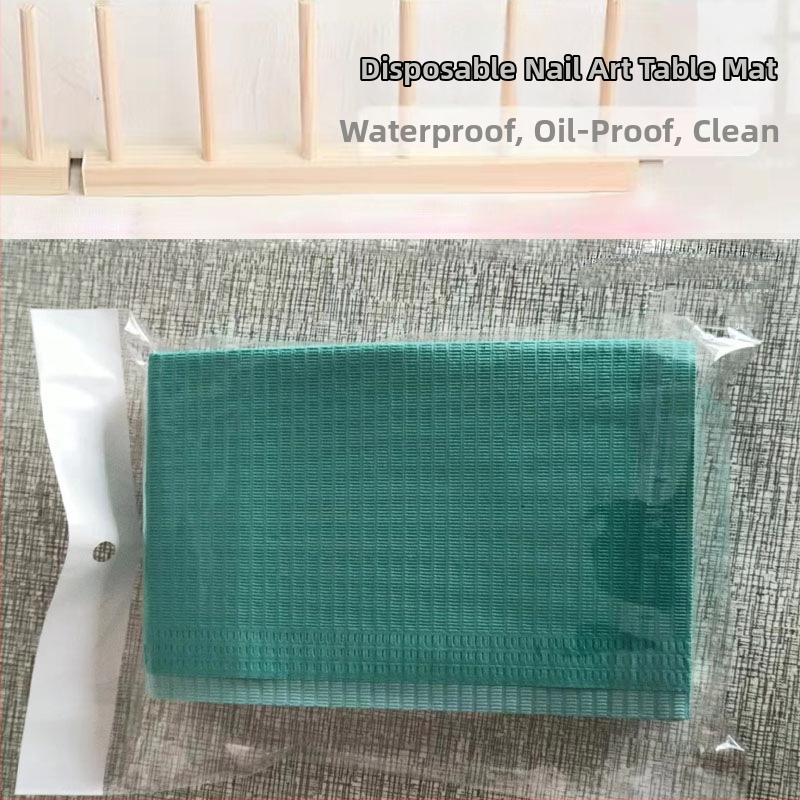 Covoraș de masă pentru manichiură, de unică folosință - Hârtie, 47 g, Dreptunghiular, Model personalizabil, Logo tipărit