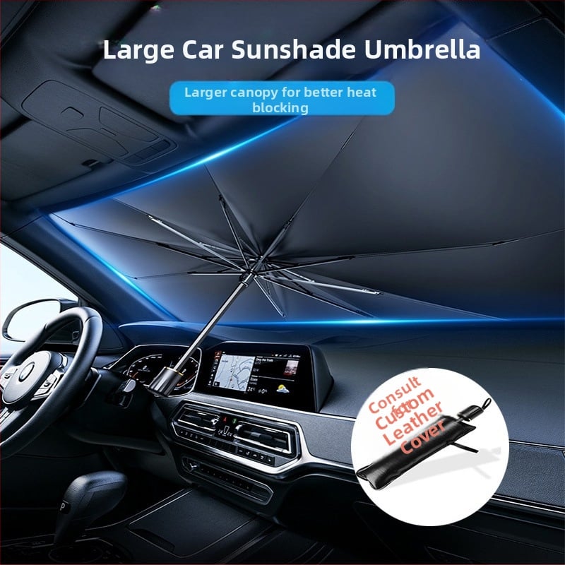 Κάλυμμα σκιάς ήλιου αυτοκινήτου για το παρμπρίζ - καθολική εφαρμογή, φιλμ αλουμινίου, τηλεσκοπική εγκατάσταση, δυνατότητα εκτύπωσης λογότυπου