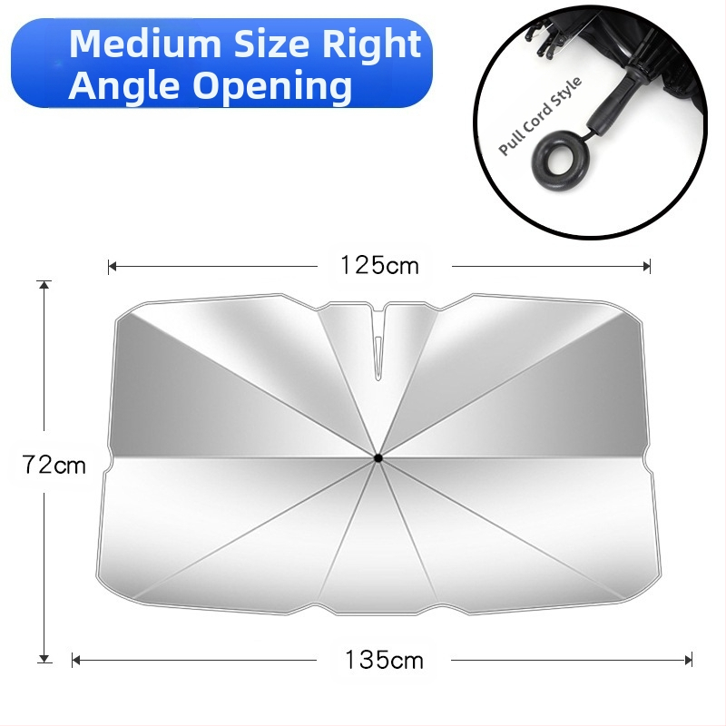Automobilio saulės skydelis priekinio stiklo užuolaida - universalus tinkamumas, aliuminio plėvelė, teleskopinis montavimas, logotipo spauda įmanoma