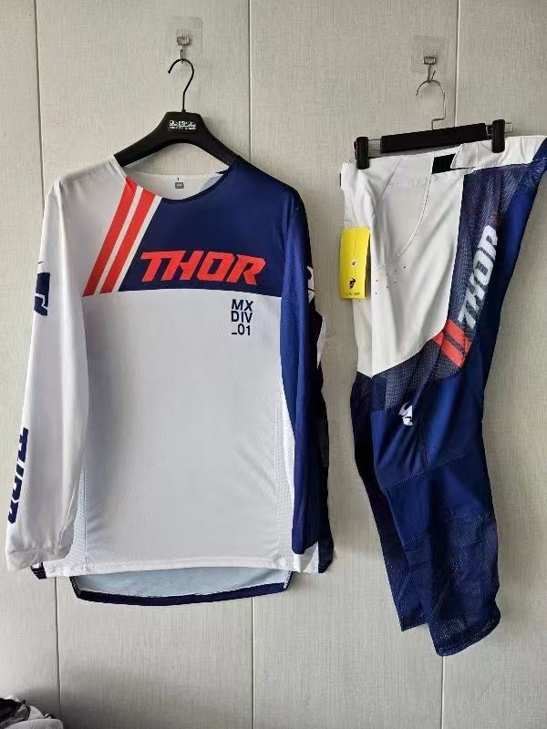 Costum off-road pentru motocicletă, mânecă lungă, poliester, unisex, stil split